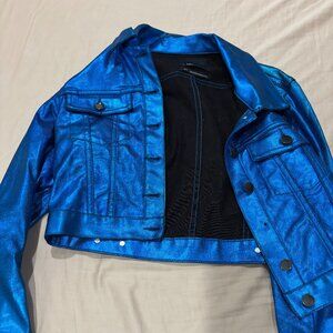 Urban Outfitters Metallic Blue Denim Jack